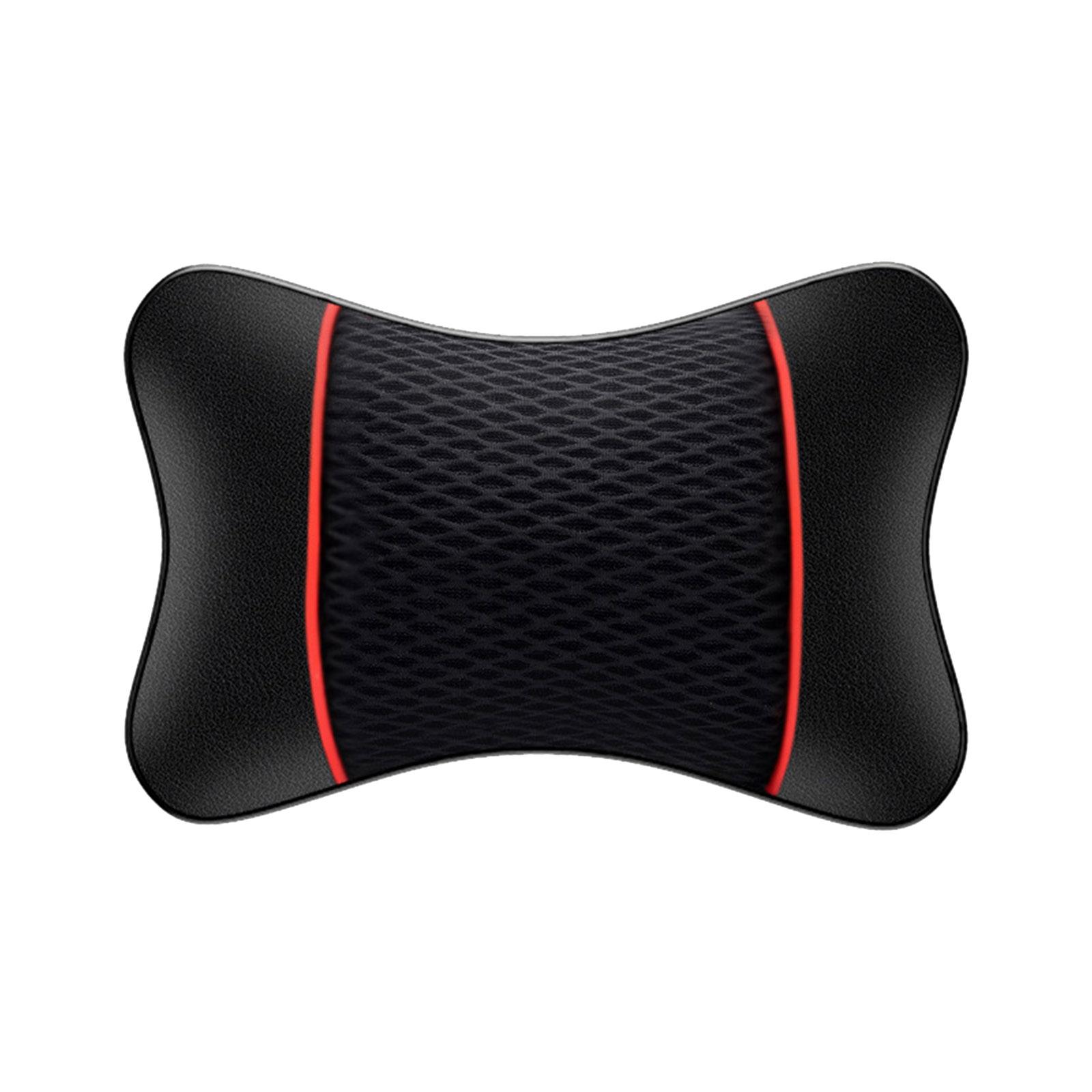 

Универсальный автомобильный подголовник для сиденья, двухсторонняя подушка из искусственной кожи для шеи, подушка с эффектом памяти, защитная подушка для головы, автомобильные аксессуары для путешествий красный