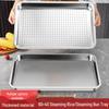 304 Stainless Steel Perforated Tray - Rectangular Steamed Rice and BBQ Plate