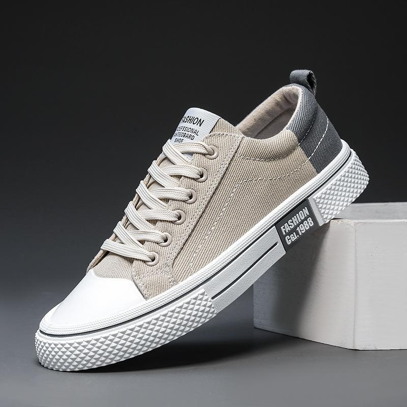 Red canvas shoes men's 2025 new summer breathable low-top niche cloth shoes boys trend sports, leisure board