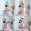 Cute Bowknot Flower Kids Straw Hat + Straw Crossbody Bag Set Baby Outdoor Sun Hat Summer Beach Straw Cap Straw Rattan Bag