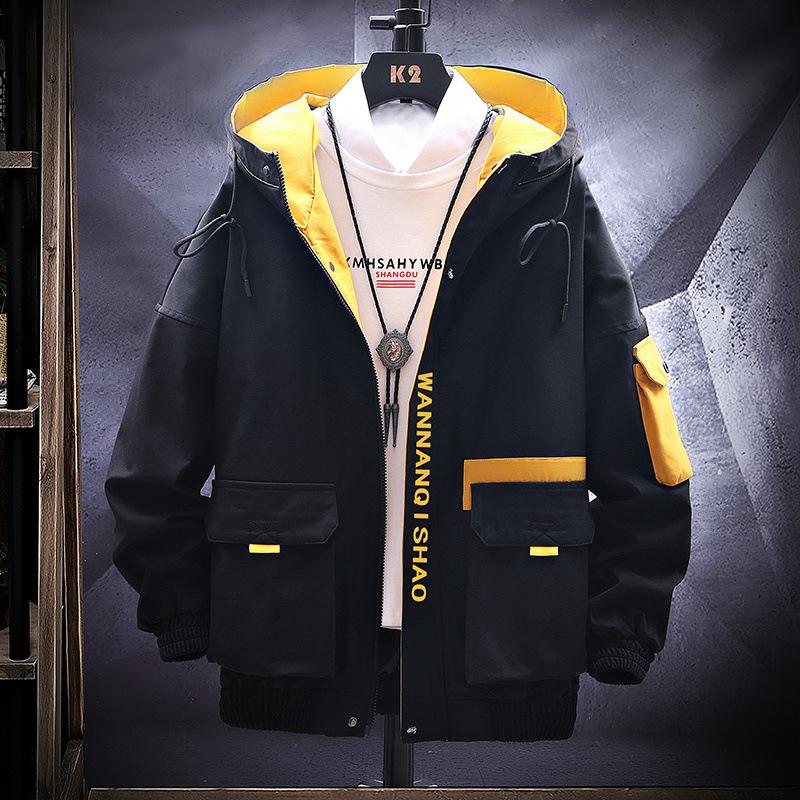 Chaqueta para hombre Primavera y Otoño Delgada Moderna Marca con Capucha Chaqueta para Adolescente Estudiante Suelta Ropa para Hombre
