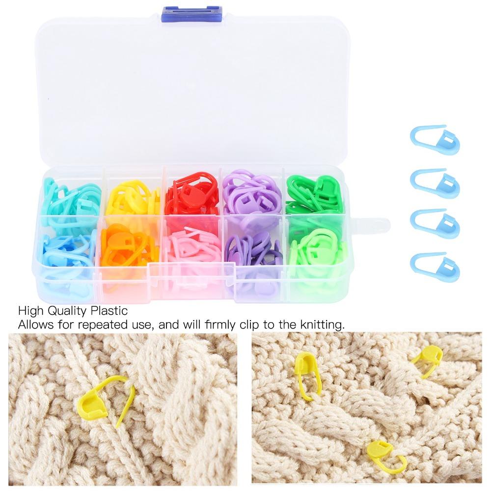 300pcs Assorted Color Knitting Stitch Markers Plastic Stitch Counter Clips  For Crochet