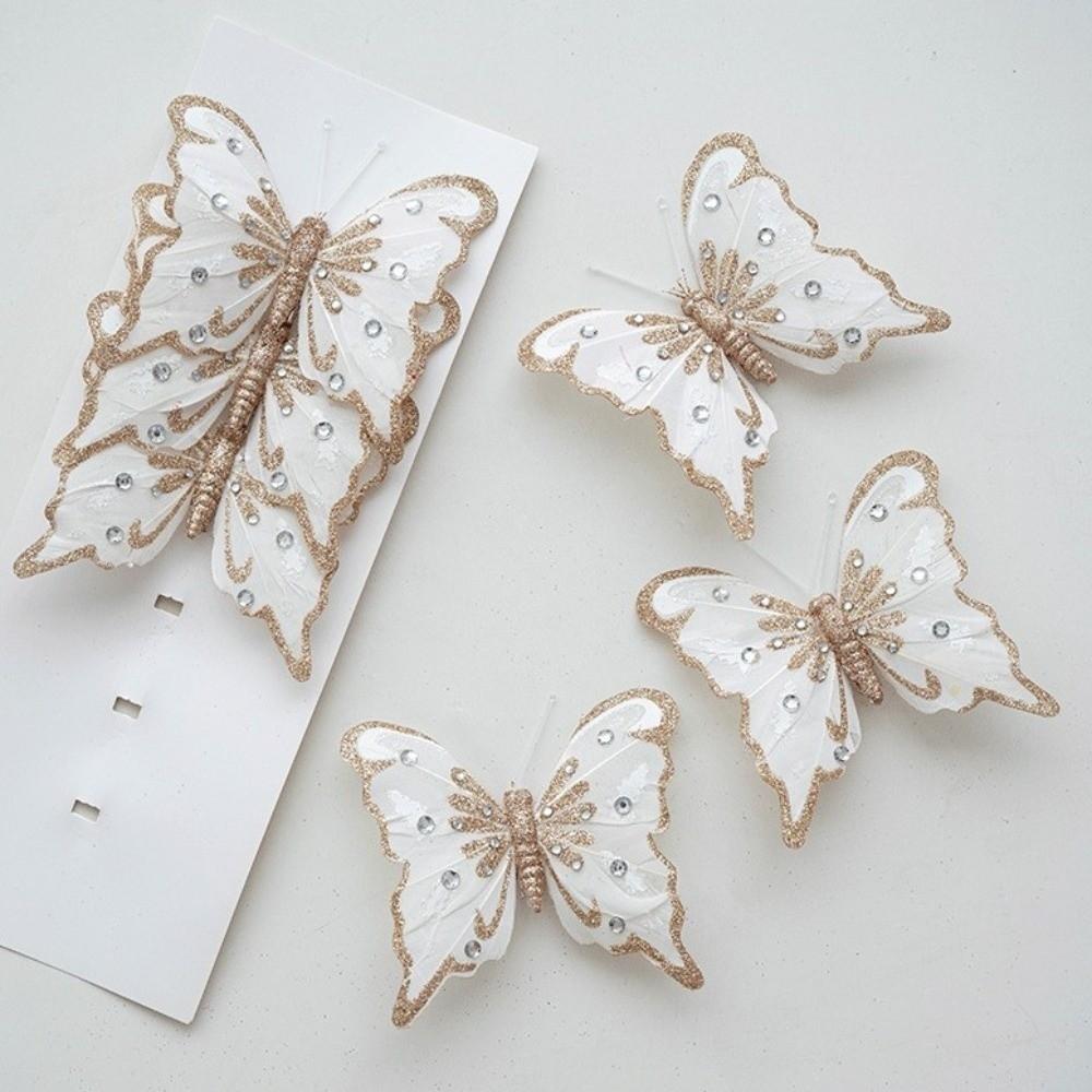 With Clip Christmas Tree Hanging Decor Simulation Butterfly Decoration  Atmosphere Layout