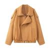 Kaslead New Women clothes Western Style Fashion Simple and Versatile Loose Suede Jacket
