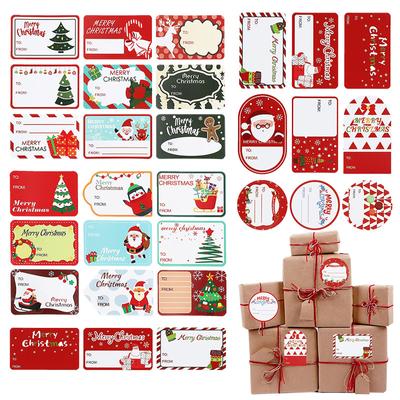 Lot de 30 autocollants de Noël, 3 feuilles, pour emballage cadeau, décoration, étiquette nominative, joyeux Noël, Nouvel An