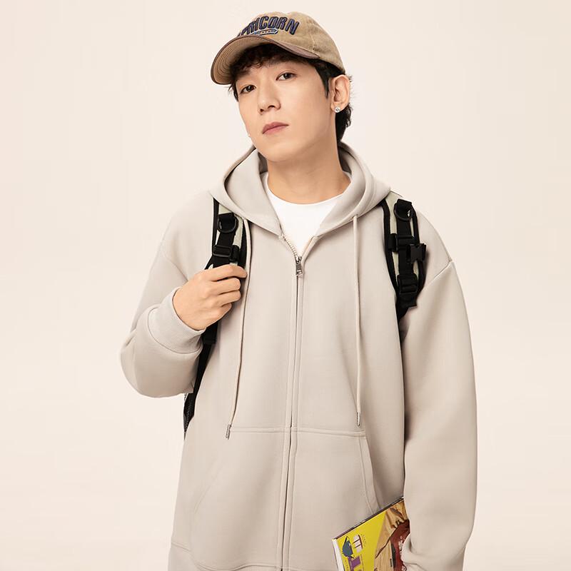 GENIOLAMODE Męska bluza z kapturem zapinana na zamek o gramaturze 300G