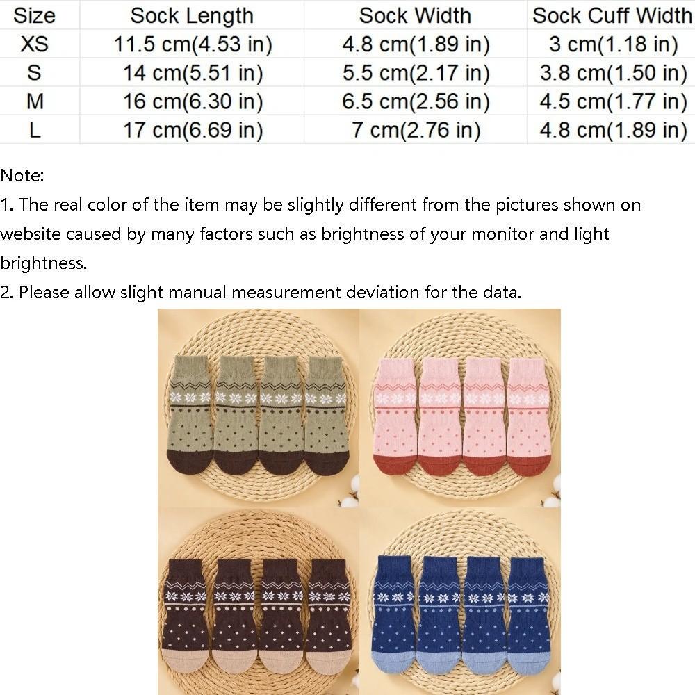 4PCS Adjustable Anti Slip Dog Socks Breathable Puppy Shoes Socks Pet Foot Covers  Outdoor Use