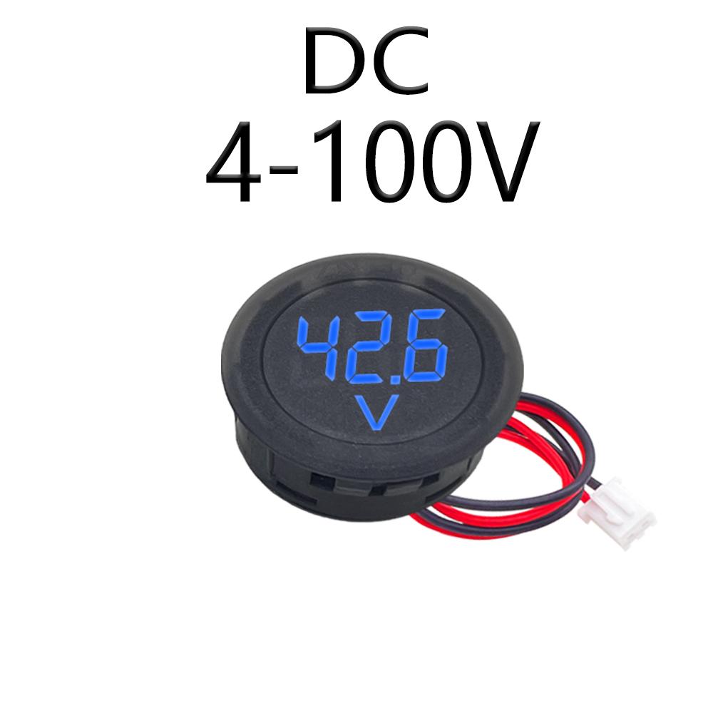 DC 4-100V LED Digital Display Circular Two-wire Voltmeter DC Digital Voltmeter Head Display Reverse Connection Protection
