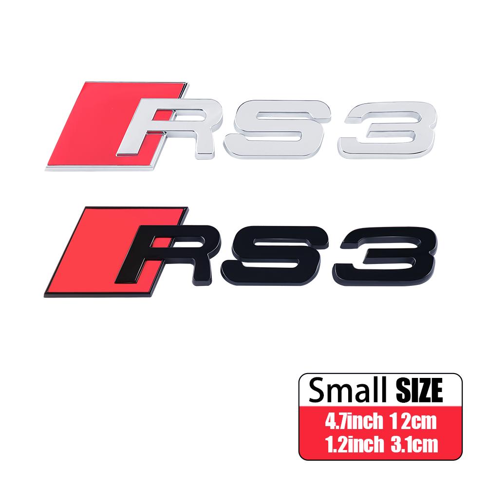 1 PZ Auto 3D ABS Nero Lucido Logo Audi RS Lettere Emblema Adesivo Copertura Centrale Per Audi RS RS3 RS6 R8 8P S4 S5 B7 S7 S8 Sline A1