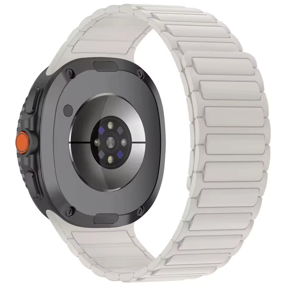 No Gaps Soft Silicone Magnetic Strap for Samsung Galaxy Watch 8 Classic 46mm Sport Band for Galaxy 7/6/5/4 40mm 44mm 45mm 47mm 43mm Curved End Strap