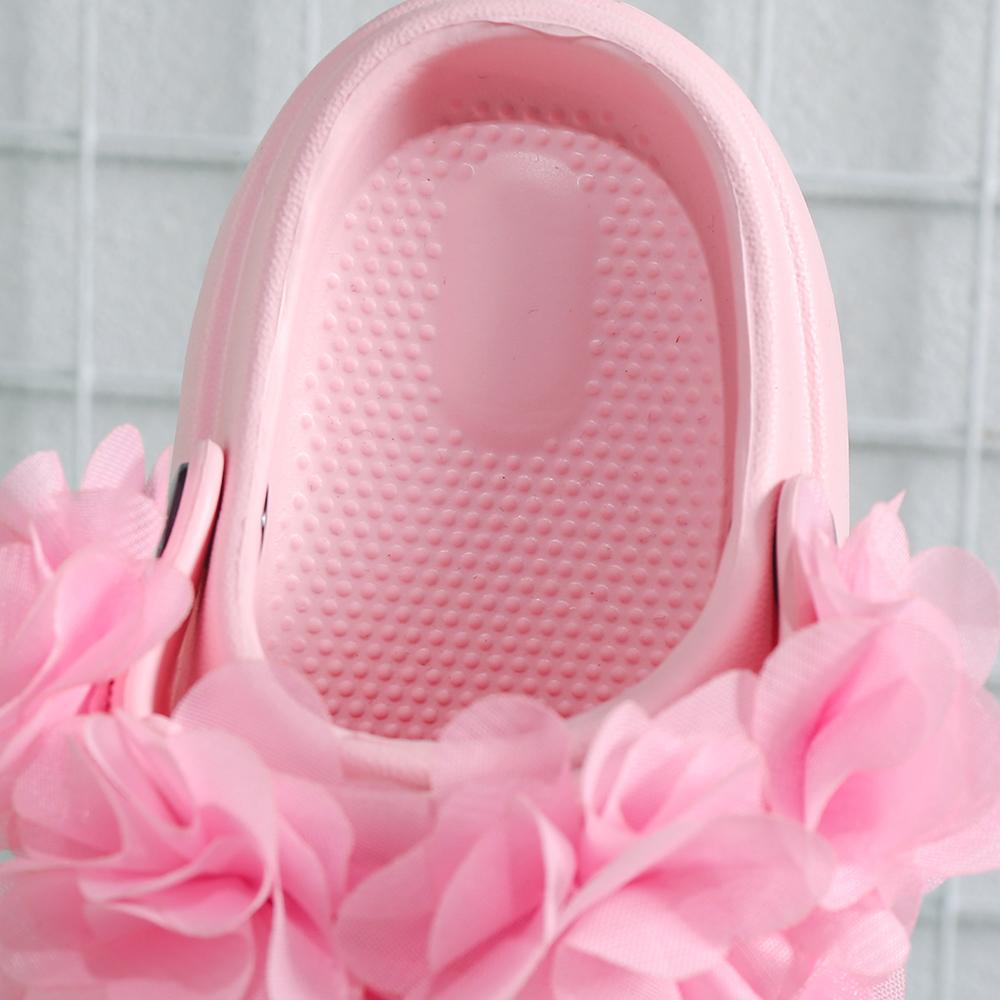 Summer New Baby Slippers Indoor Non-Slip Soft Bottom Comfort Cute Pink Flower Children's Hole Shoes Boys Girls Outdoors Sandals