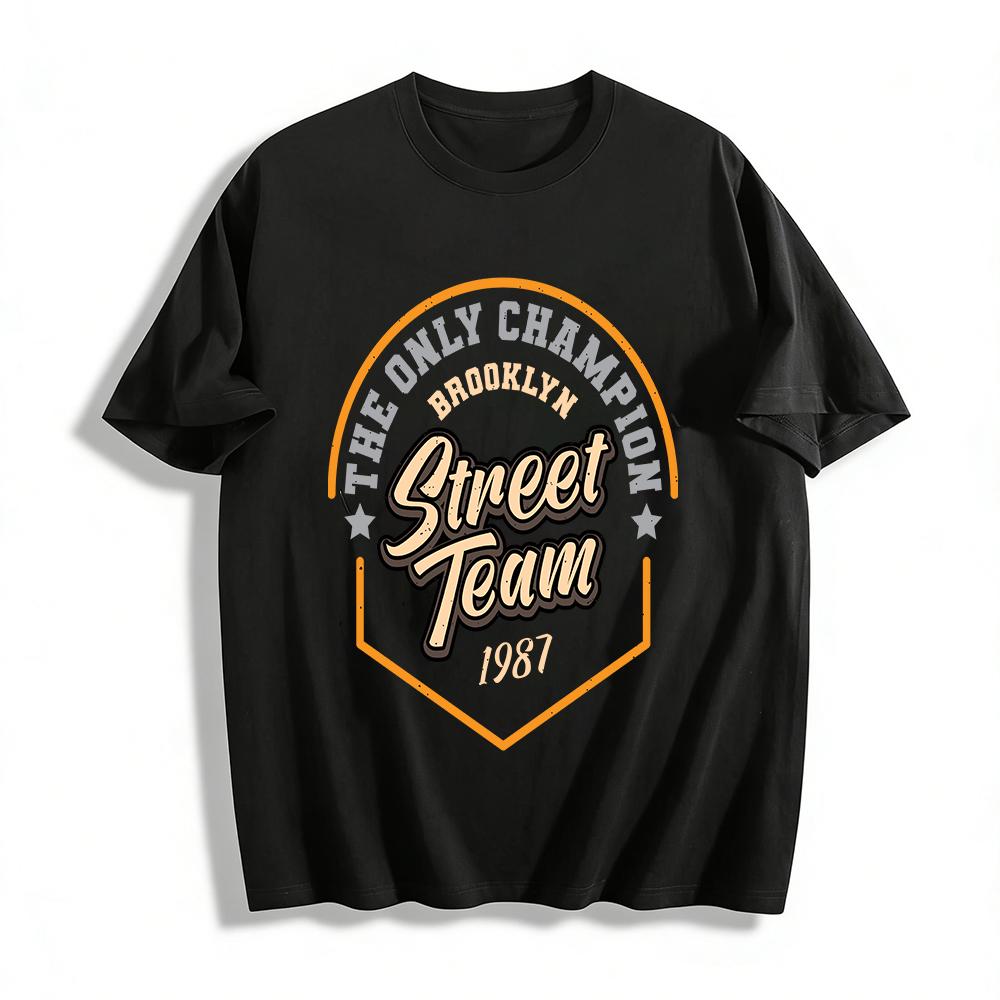

Brooklyn Street Team 1987 The Only Champion Retro Casual Tee Pure cotton T-shirt 6XL