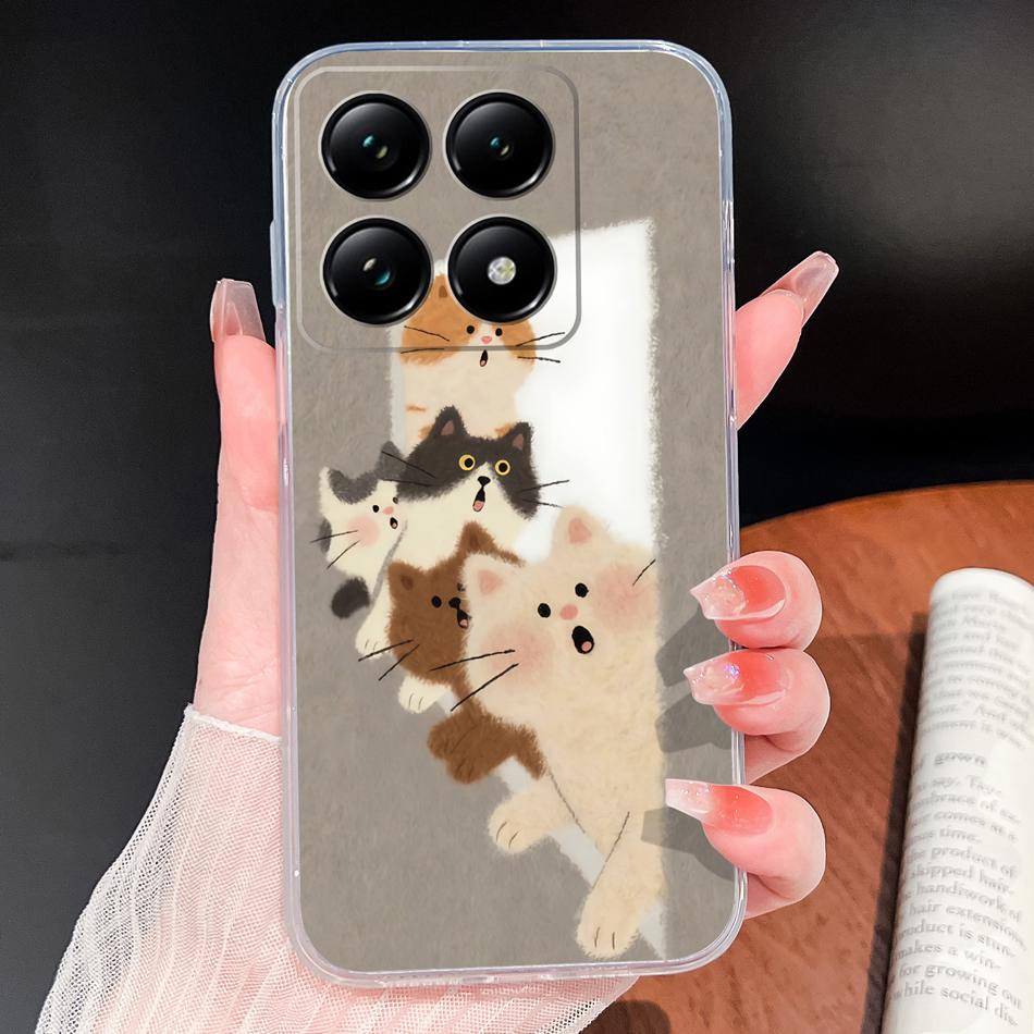 For Xiaomi 15T 14T Pro Phone Case Lovely Fish Patterns Soft TPU Clear Silicone Bumper For Xiaomi 15TPro 14 T Lightweight Funda