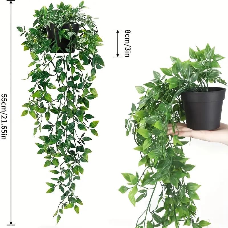 1Pc Artificial Hanging Plant Used for Decorating the Walls and Gardens of a House, Bedroom, or Garden Without Basin