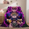 JoJo's Bizarre Adventure Cartoon Flannel Blanket, Print for Living Room and Bed, Cozy Home Textile, Travel Picnic Use_LIAN