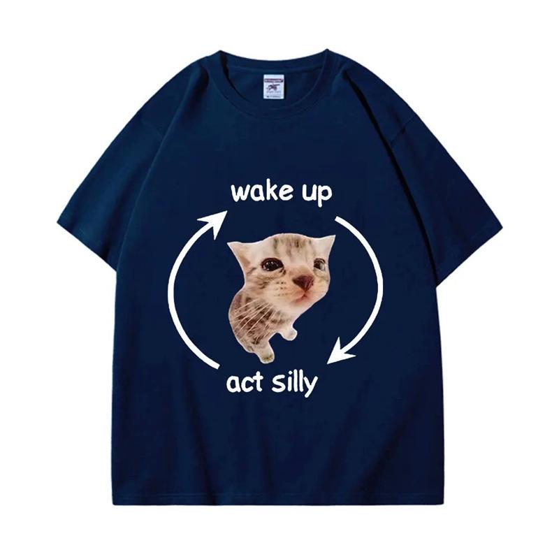 Wake Up & Act Silly: Crying Banana Cat Meme T-shirt