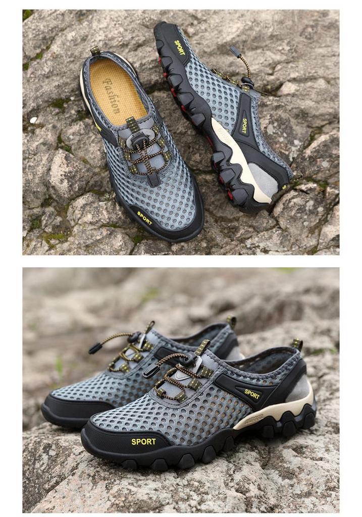 Men's Lightweight Breathable Summer Outdoor Mesh Water Shoes for Mountaineering