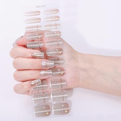 Easy Application Gel Nail Wraps Full Cover Manicure No Nail Lamp Needed Home Manicure Essential for Home Use