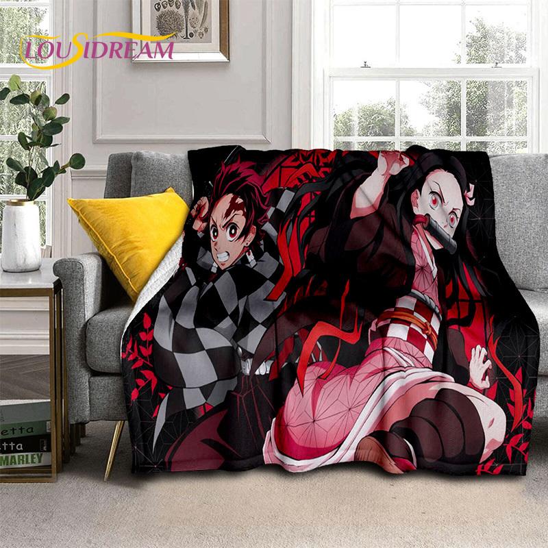 Kamado Nezuko Demon S-Slayer Japan Anime Blanket,Soft Child Throw Blanket for Home Bedroom Bed Sofa Picnic Travel Office Gift
