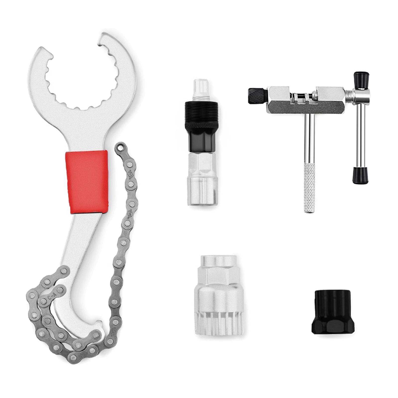 

Набор инструментов для ремонта велосипеда 6 шт. Шатунный съемник Цеперез Заключающий инструмент Съемник фривила Гаечный ключ Съемник цепи Велосипедные аксессуары