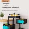 Bieying Rotating 3-Tier Kitchen Storage Rack with Wheels