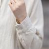 Johnature Women Vintage Shirts Tops Spring Chinese Style Stand Long Sleeve Solid Color Loose Shirts
