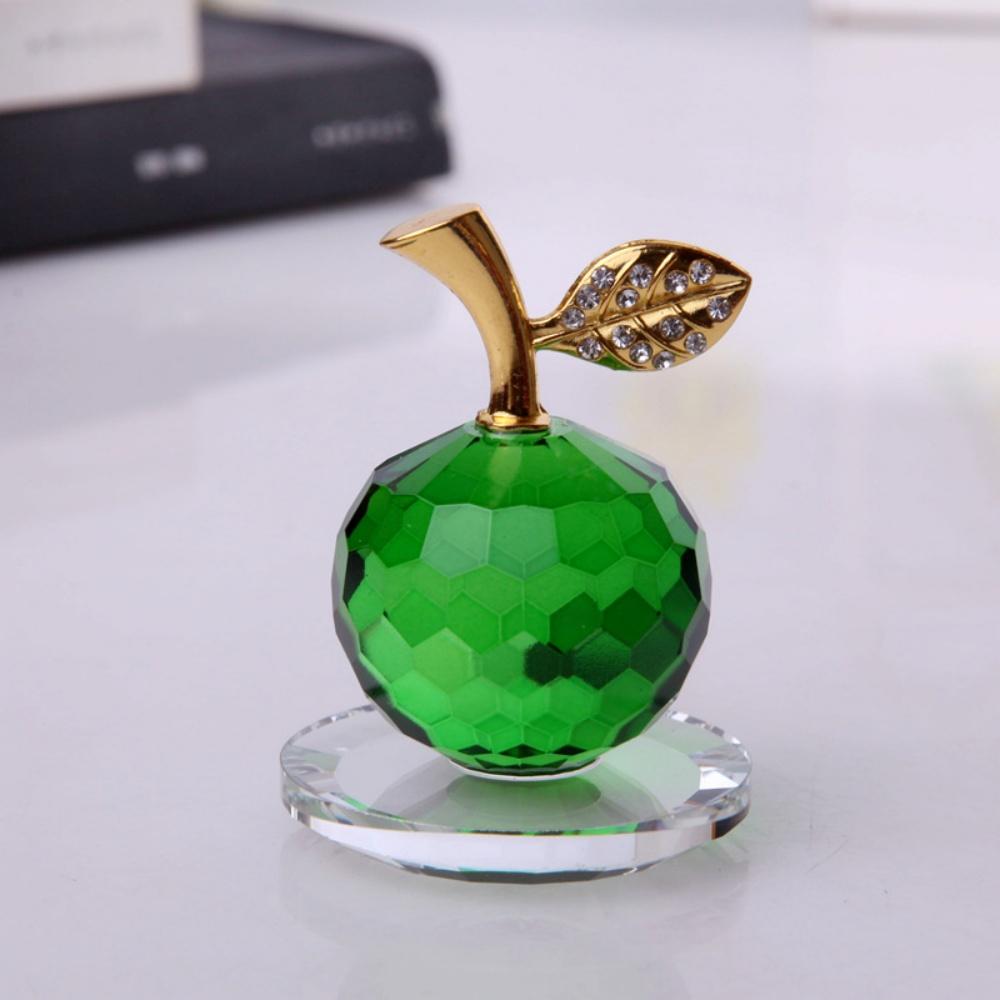3D Crystal Apple Ornament Diamond Apple Craft Souvenir Home Living Room Desktop Decoration Car Ornaments Fruit Figurines Gift