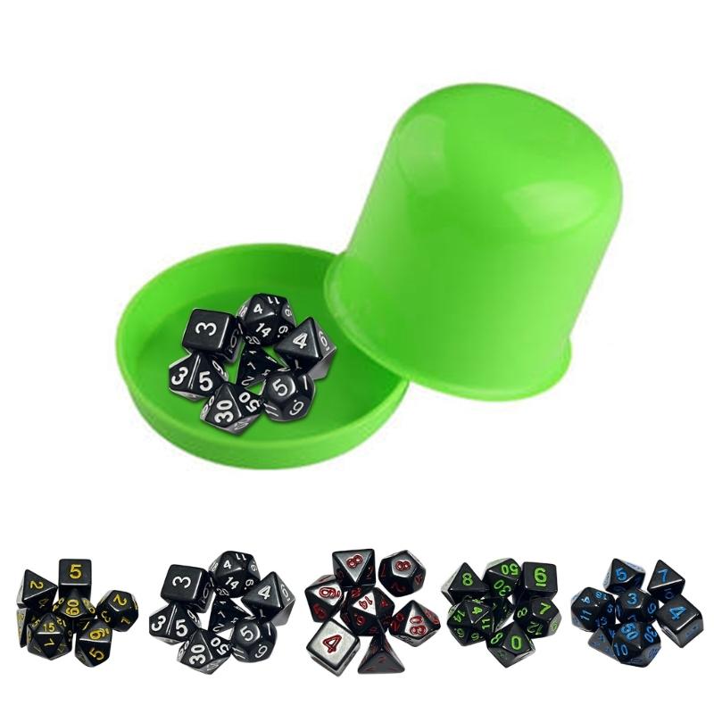 7Pieces DND-Dice Polyhedral Dice Set Transparent-D&D-Dice for D&D-Dungeons-RPG-Pathfinder-MTG-Role Playing Table Game