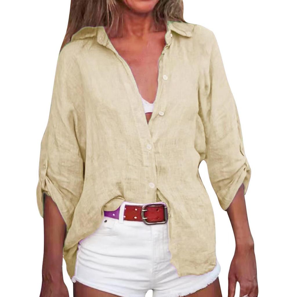 Women's Loose Fit Gray Long Sleeve Shirt