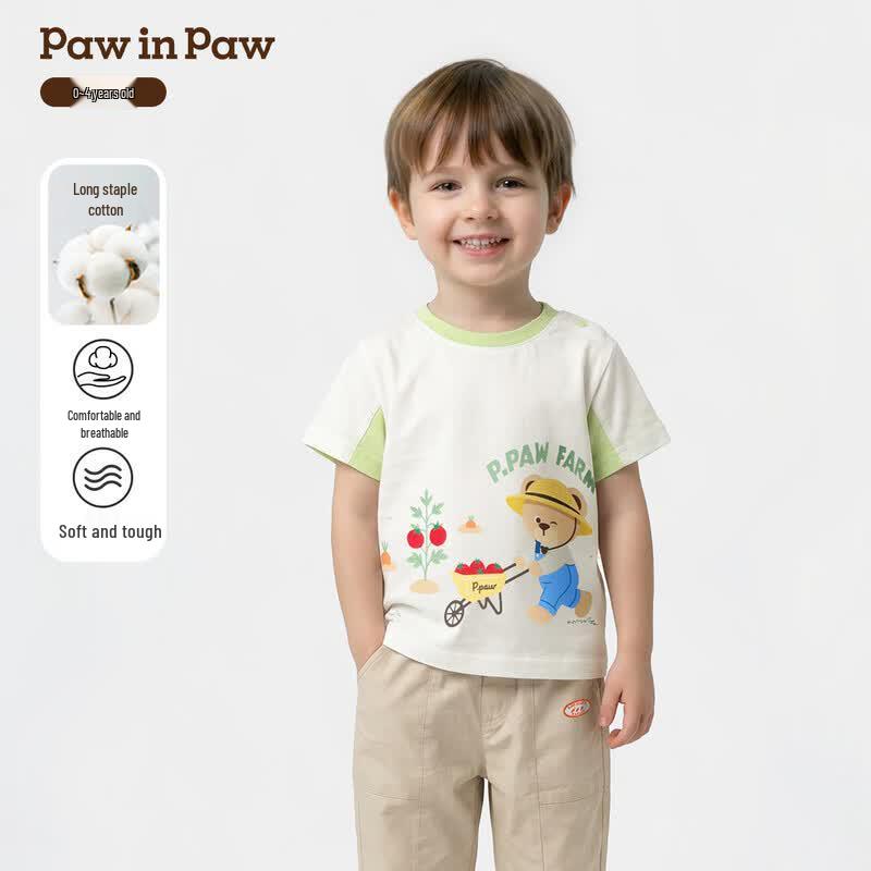 

PawinPaw Cartoon Bear Boys Drop Shoulder Round Neck T-Shirt 90