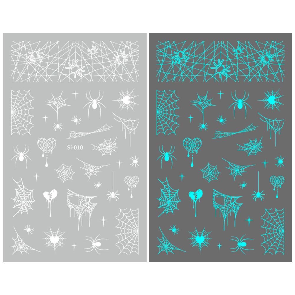 2026 Luminous Green & Blue Nail Stickers for Professional Salons - White-Enhancing Style