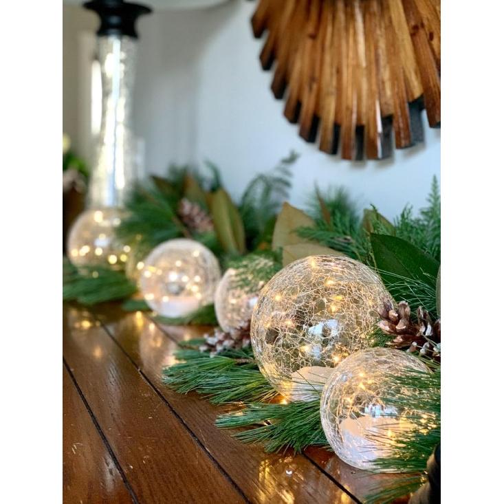 Crackle Globe LED Lamp Battery Operated