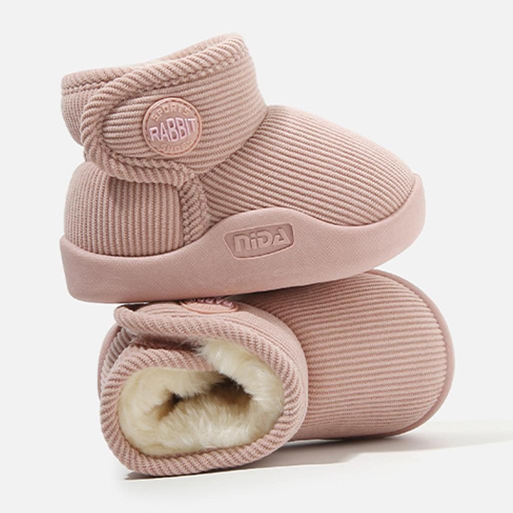 BicoBico Snow Cotton Snow Shoes for Toddlers and Outdoor Shoes with Velcro Kids' Boots, Girls, Warm, Soft, Non-Slip, Lightweight, Closure, SC015PK16.5