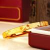 Women's Gold-Tone Ruyi Bangle - Versatile Chinese Style Accessory with Auspicious Sayings