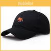 Small Fox Embroidered Cotton Ball Cap With Adjustable Strap For Daily Style