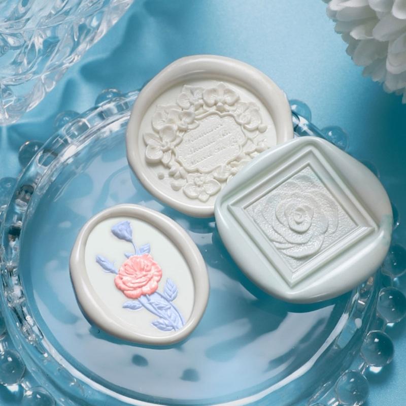 Flower Embossed Wax Seal Stamp Head for Wedding Invitation Envelope, Flower Textured Wax Seal Stamp Head