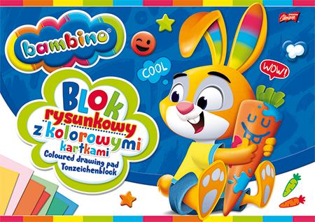 Bambino Blok Rysunkowy Z Kolorowymi Kartkami A4, 16 Kartek