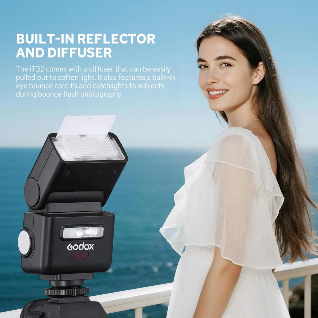 Godox IT32 Strobe Trigger Camera Flash Kit for Sony Features a Magnetic Hot Integrated Hot Shoe and Trigger TTL HSS Approximately 510 Recycle Color