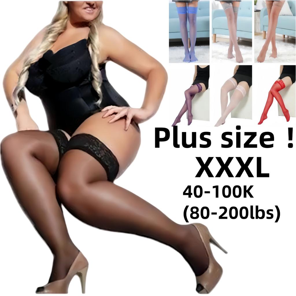 Neue Große Größe Sexy Oberschenkel Über Knie Hohe Socken Netz Anti-Rutsch Schwarz Spitze Strümpfe Für Übergröße Frau XXL Frühling Sommer