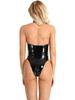 S-4Xl Halter Backless Swimsuit Faux Shiny Pu Leather Zipper Open Crotch Bodysuit Wet Look Pvc Catsuit Tights Sexy Body Teddies