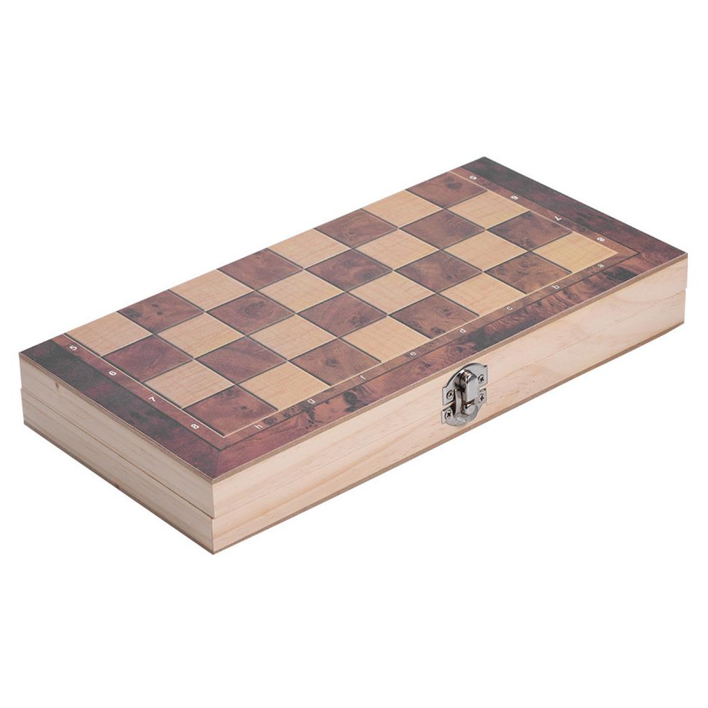 3in1 Portable Wooden Chessboard Folding Board Chess Game For Party Family Activities (29*29cm)