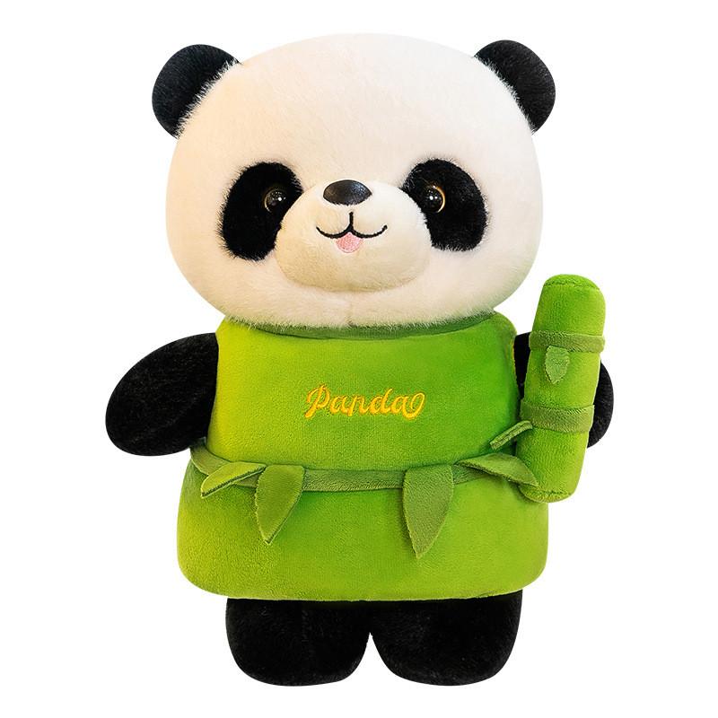 Panda Toy Plush Bamboo Tube Doll Stuffed Animal Doll Pp Cotton Gift Cartoon