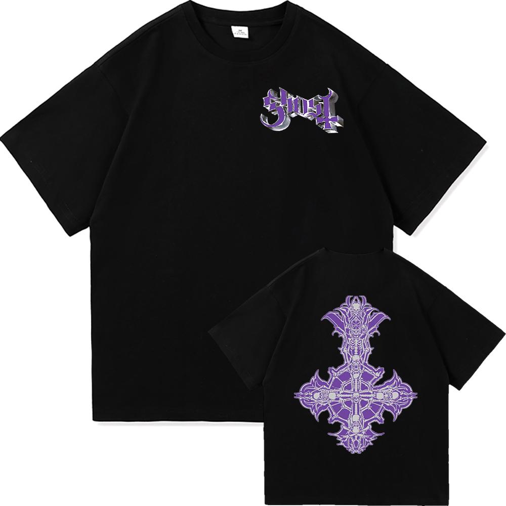 GHOST SKELETÁ Světové turné 2025 Módní pánské estetické vintage hip hopové tričko Unisex Satanizovaná ležérní bavlněná trička