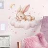 Lapin Dormeur sur Nuage Autocollant Mural Auto-adhésif Sans Résidus Décoration de Chambre