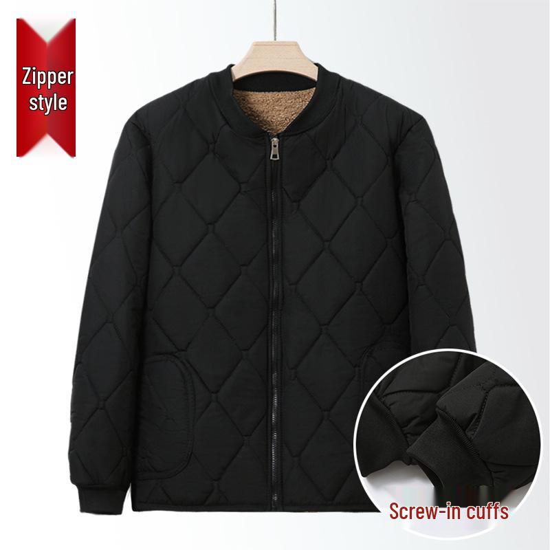 Men's Winter Cotton-Padded Jacket for Seniors - Thickened & Fleece-Lined, Perfect for Dad or Grandpa