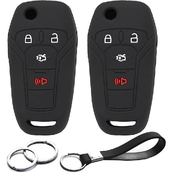 2pcs Compatible with Ford Key Fob Cover Case Key Chain for Ford Explorer F150 Fusion Bronco Transit F250 F350 F450 F550 F650 F750 Ranger Maverick