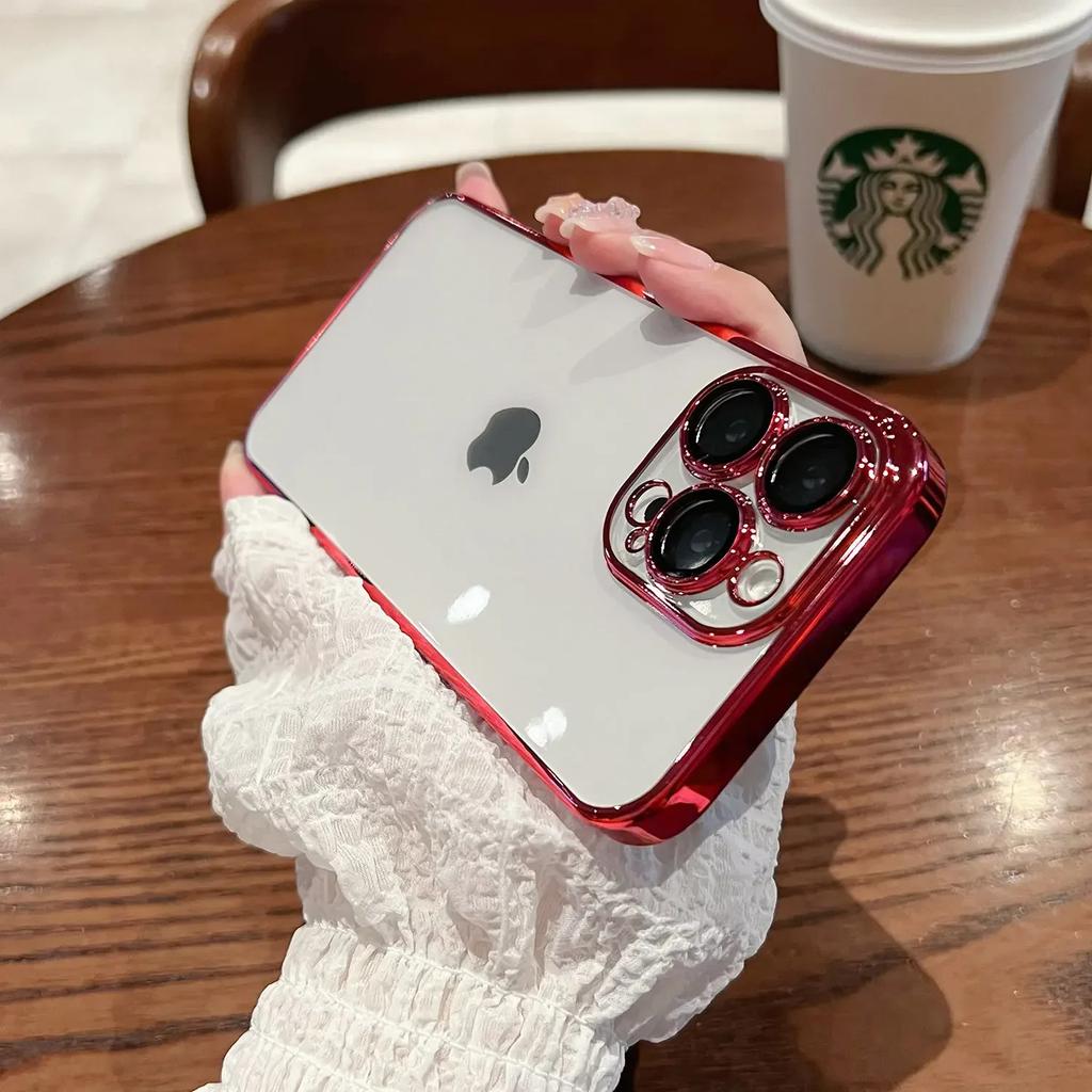 Luxury New High Quality Plating Clear Case For IPhone 15 14 11 12 13 14 Pro Max 14 15 Plus Phone Cases Shockproof TPU Back Cover