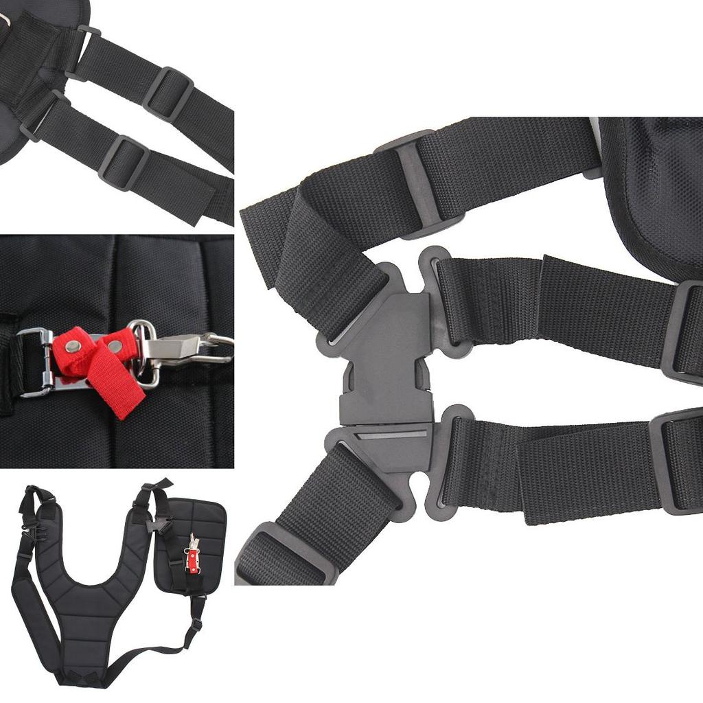 Premium Black Double Shoulder Harness For Brush Cutters And Grass Trimmers Forestry And Agriculture Use