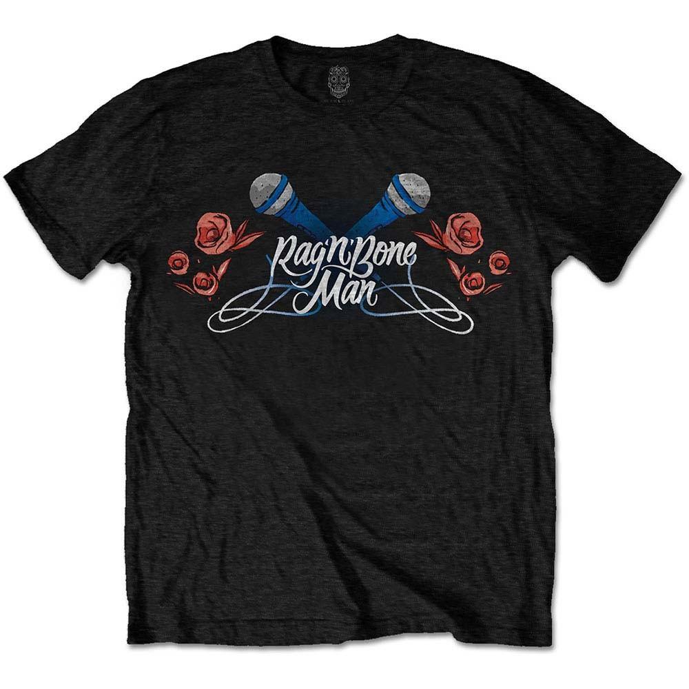 Men s Rag n Bone Man Mics & Roses Slim Fit T-shirt Small Black L