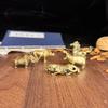 1Pcs Brass Hippopotamus Rhinoceros Statue Metal Animal Figurine Miniature Ornament For Home And Office Desk Decoration